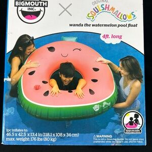 Squishmallow Wanda Watermelon 4 Foot Long Pool Float Inflatable NEW